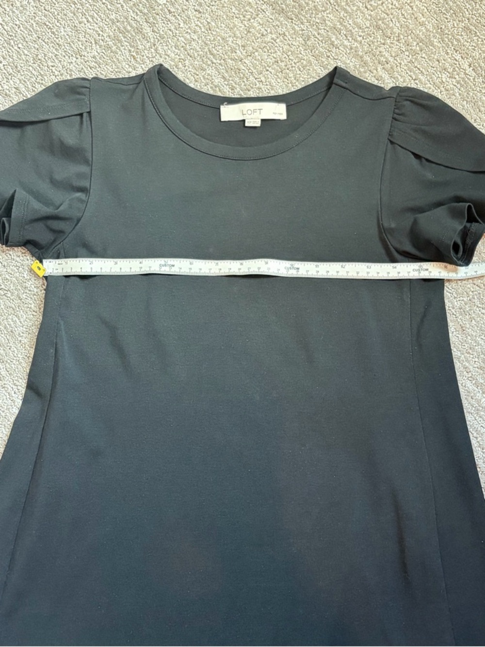 LOFT Black Tulip Sleeve A-line Dress Sz Petite XS - Picture 5 of 9